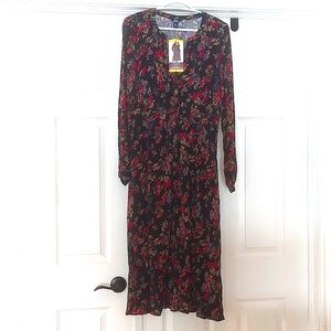 NWT Chaps Button Front Midi Dress